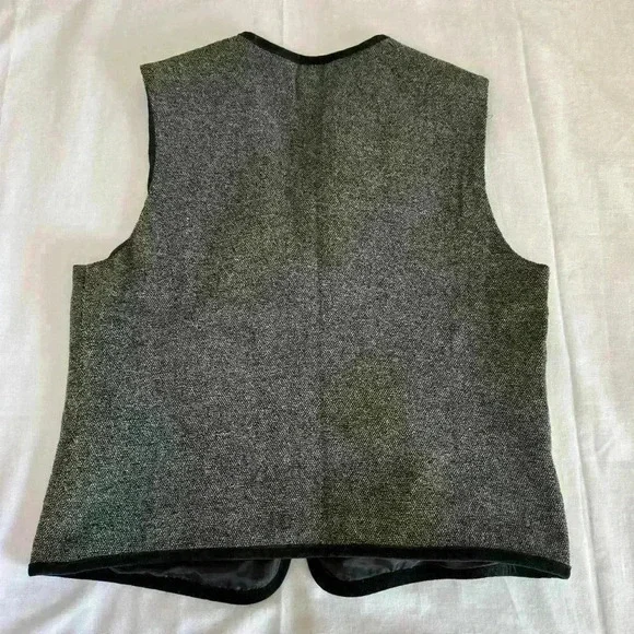 Vintage Talbots Snowflake Full Zip Vest Gray Size Small Embroidery Winter Casual - Picture 8 of 8